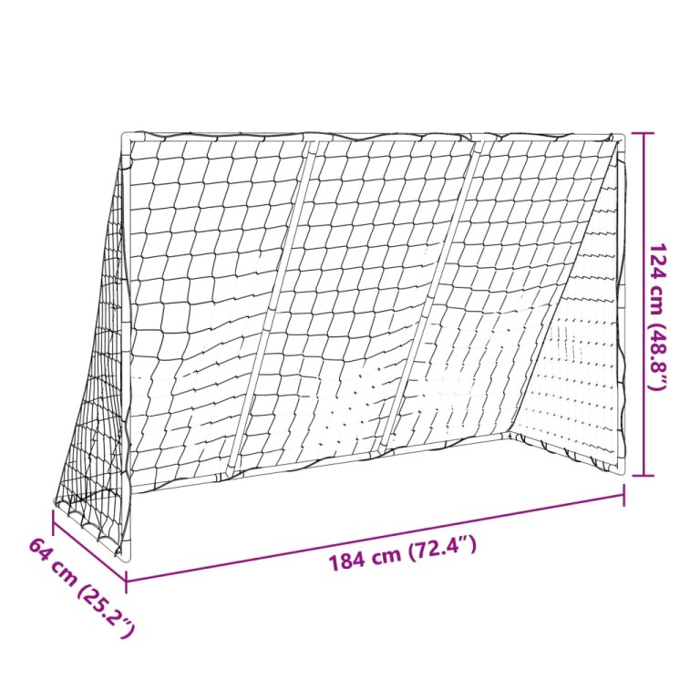 Dječji nogometni gol s loptama 2-u-1 bijeli 184 x 64 x 124 cm