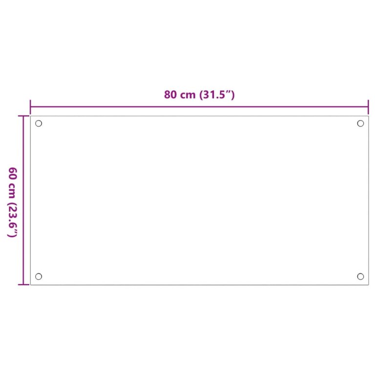 Kuhinjske zaštite od prskanja 2 kom prozirne 80x60 cm staklene