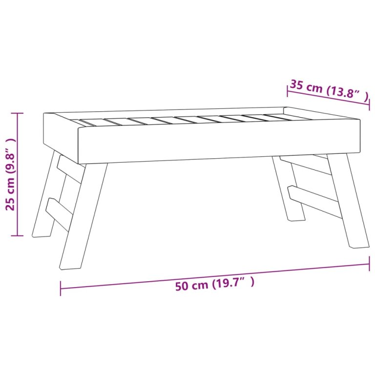 Sklopivi pladanj 55 x 35 x 25 cm od masivne tikovine