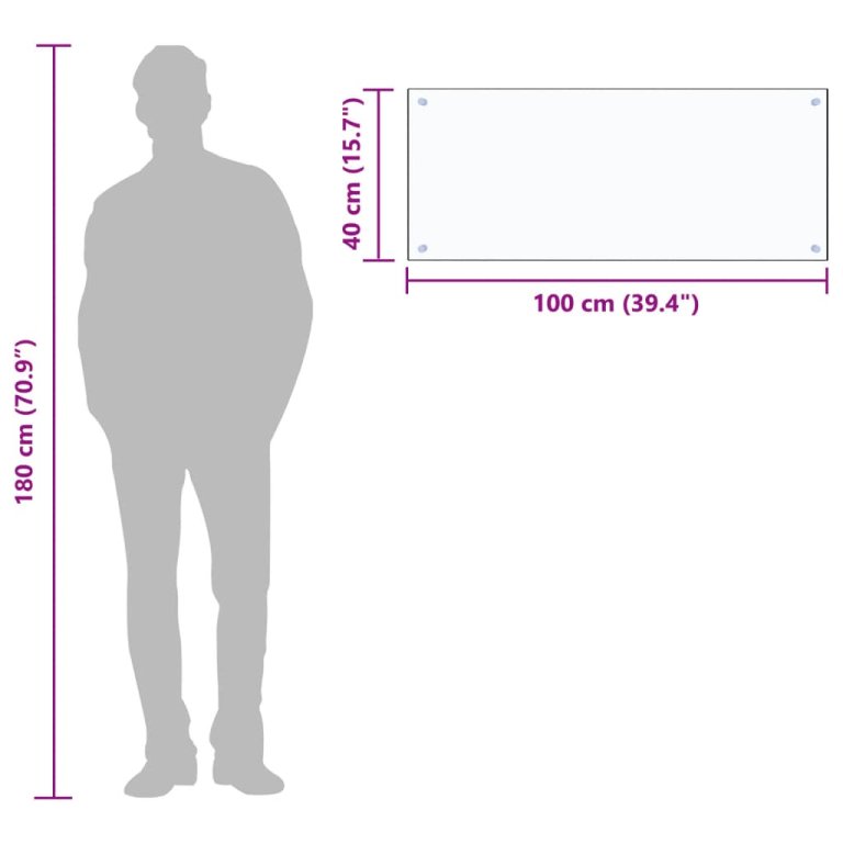 Kuhinjska zaštita od prskanja prozirna 100x40 cm kaljeno staklo