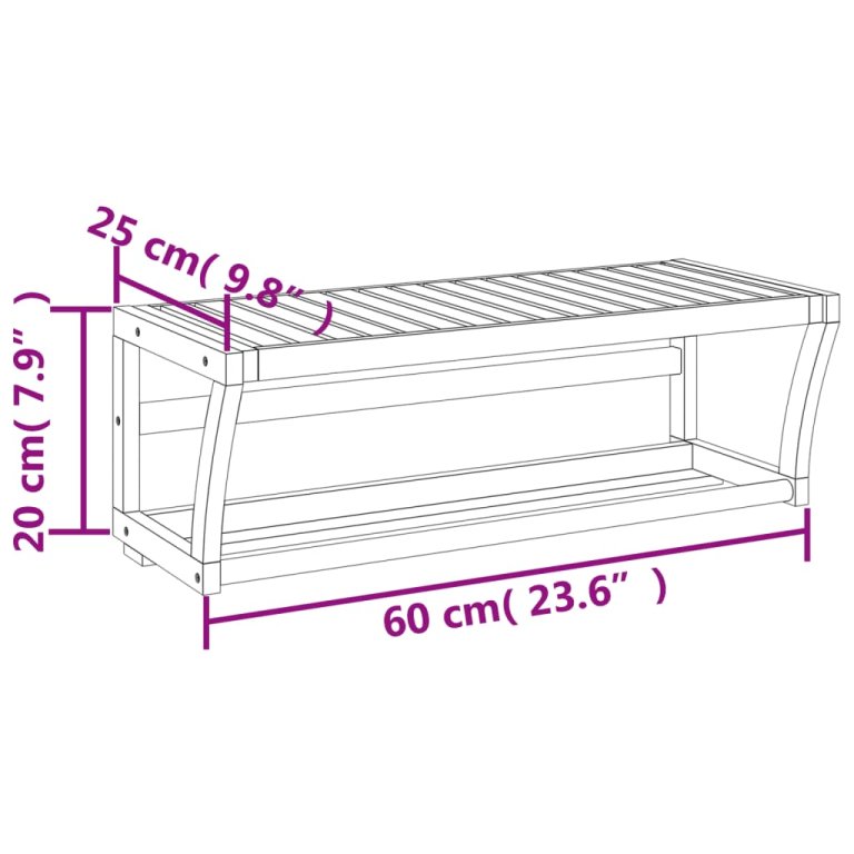 Polica za ručnike zidna 60 x 25 x 20 cm od bambusa