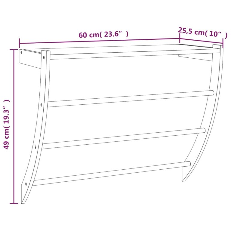 Stalak za ručnike 60 x 25,5 x 49 cm od masivnog drva oraha