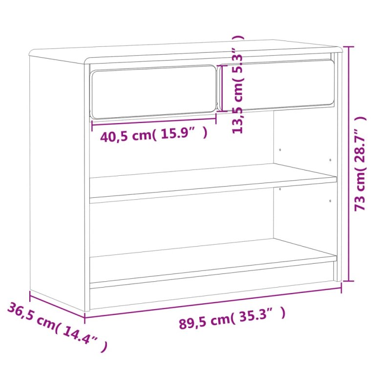 Konzolni stol SAUDA boja hrasta 89,5 x 36,5 x 73 cm od borovine