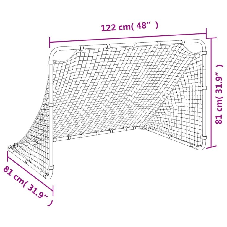 Nogometni gol bijeli 122 x 81 x 81 cm čelični