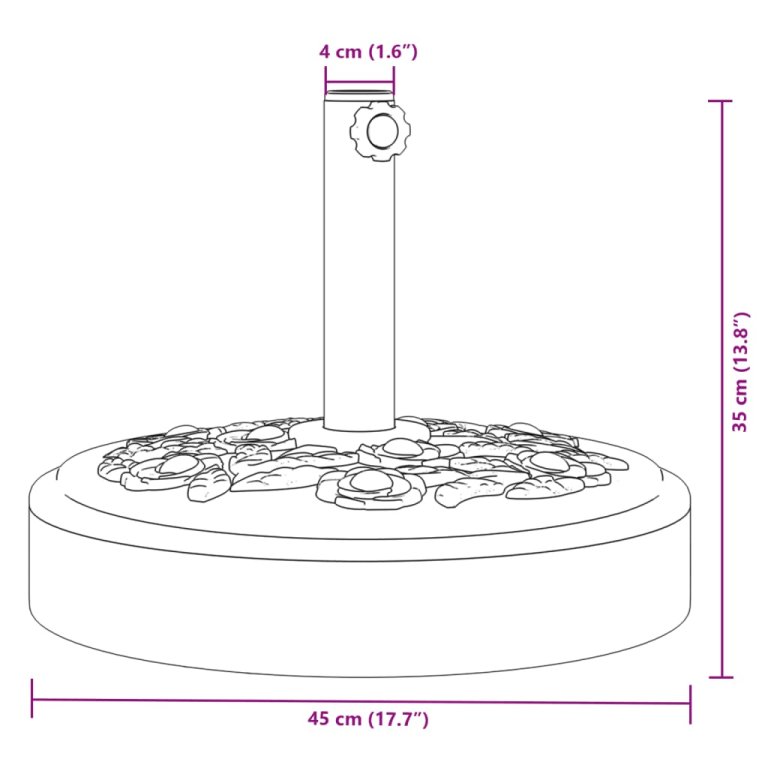 Baza suncobrana za stupove Ø 38/48 mm 25 kg okrugla