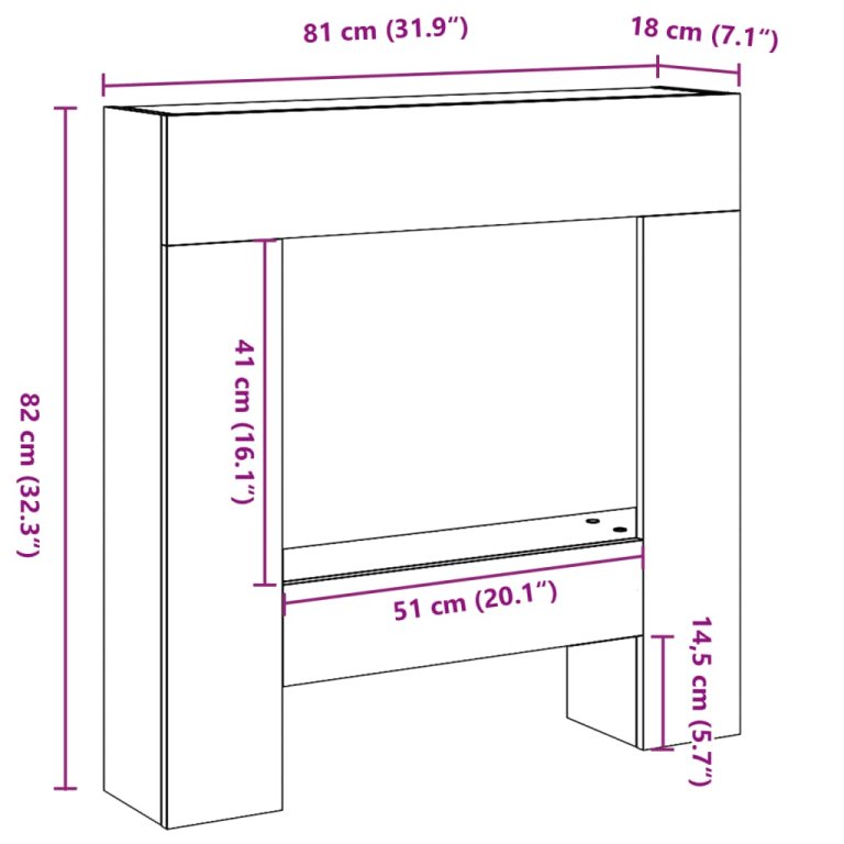 Okvir za kamin boja drva 81x18x82 cm od konstruiranog drva