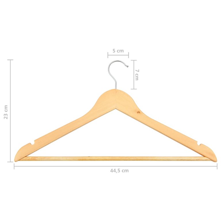 100-dijelni set vješalica za odjeću protuklizni od tvrdog drva