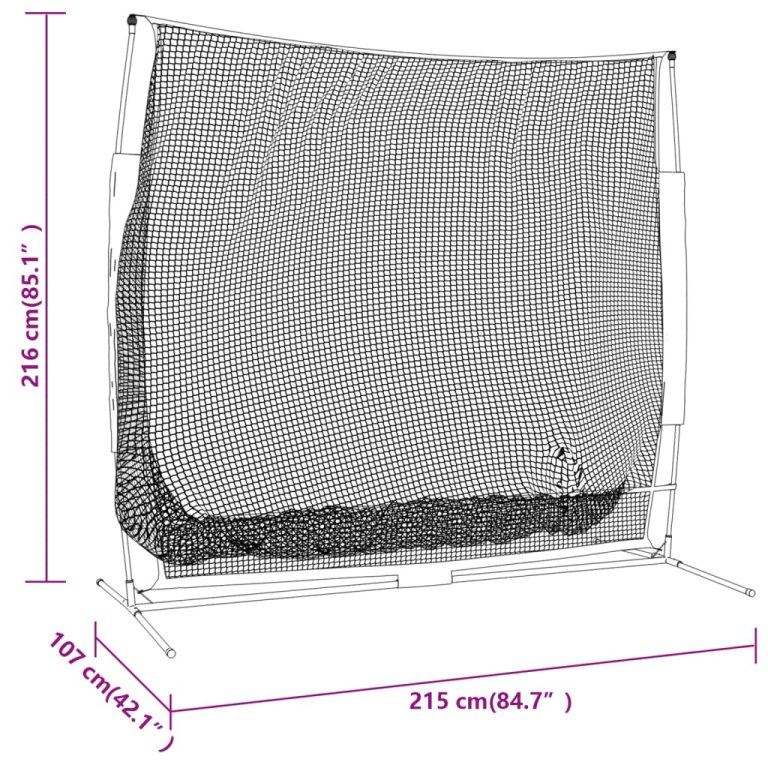 Prijenosna mreža za bejzbol crno-crvena 215x107x216cm poliester