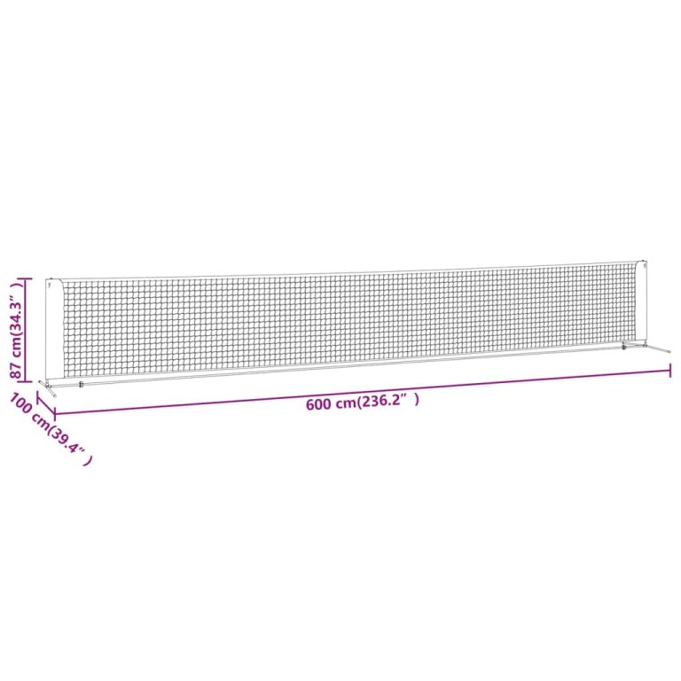 Teniska mreža crno-crvena 600 x 100 x 87 cm od poliestera