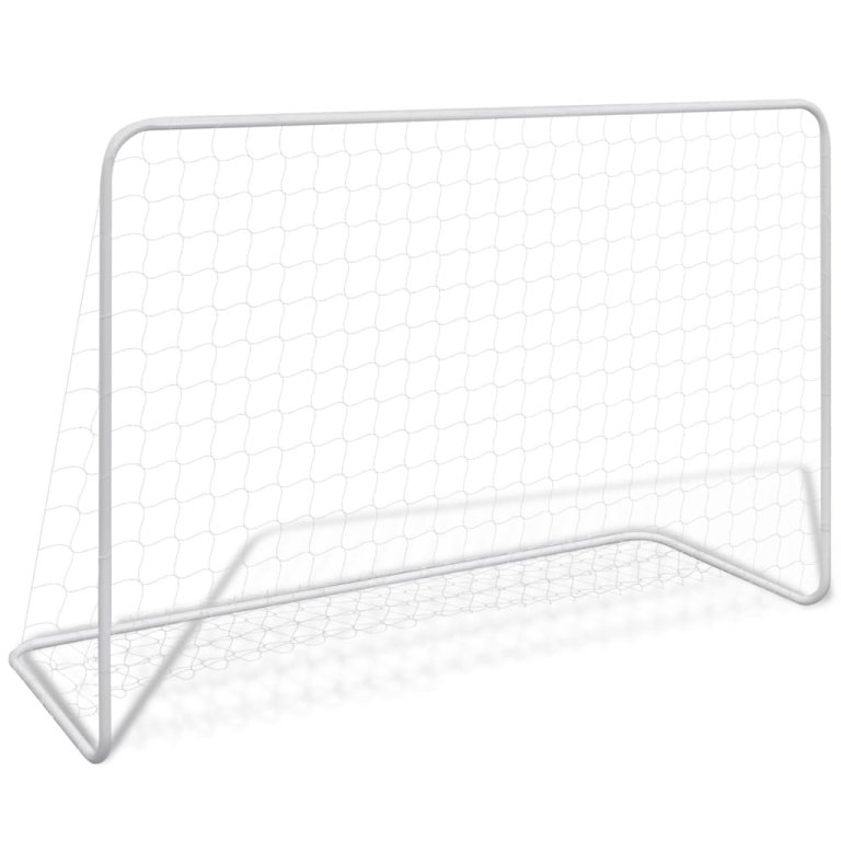 Nogometni gol 2 kom s mrežom 182 x 61 x 122 cm čelični bijeli