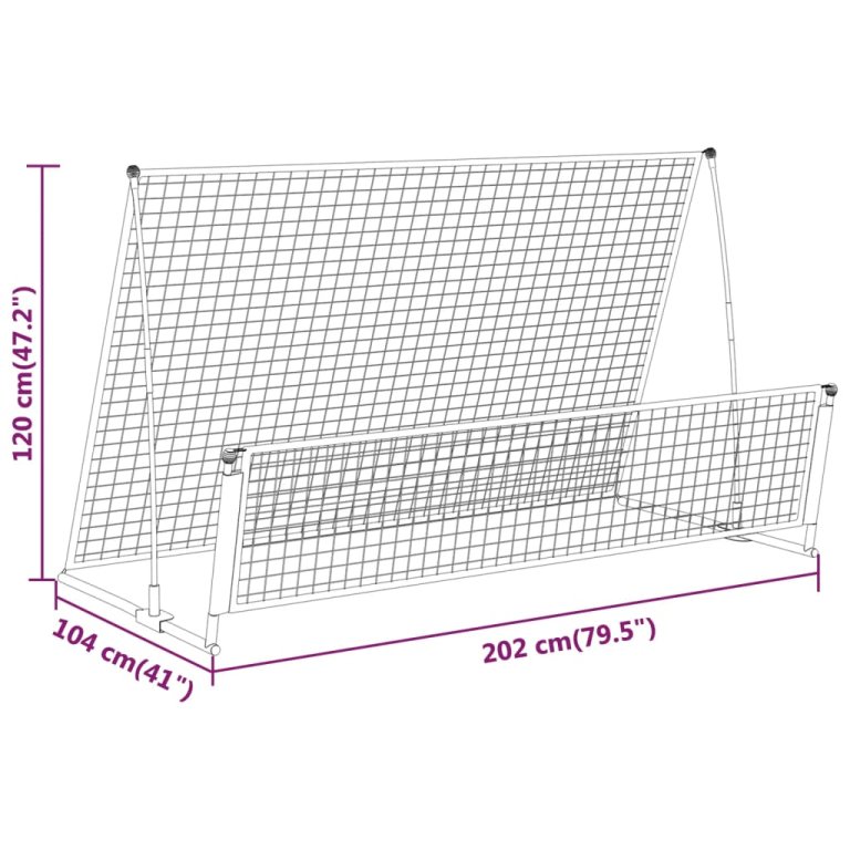 2 u 1 nogometni odskočni gol 202 x 104 x 120 cm čelični