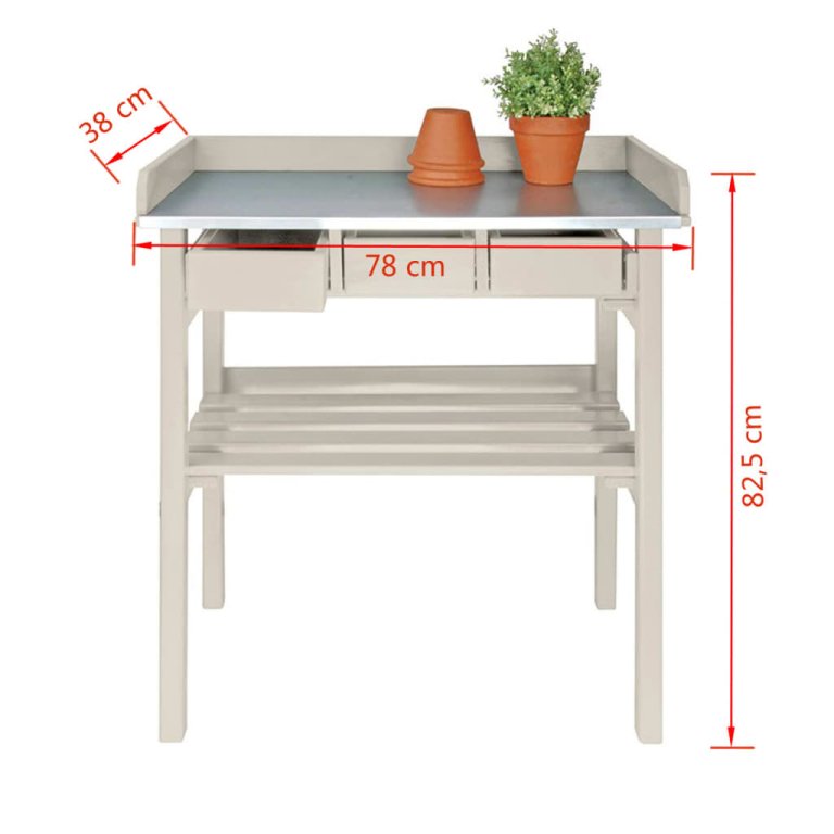 Esschert Design vrtni radni stol bijeli CF29W