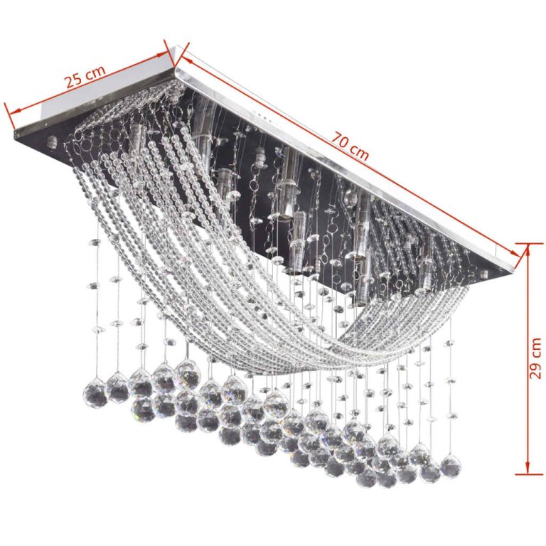 Bijeli Stropni Luster sa Svjetlucavim Staklenim Perlama 8 x G9 29 cm