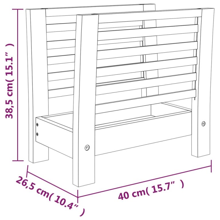 Stalak za časopise 40 x 26,5 x 38,5 cm od masivnog drva oraha