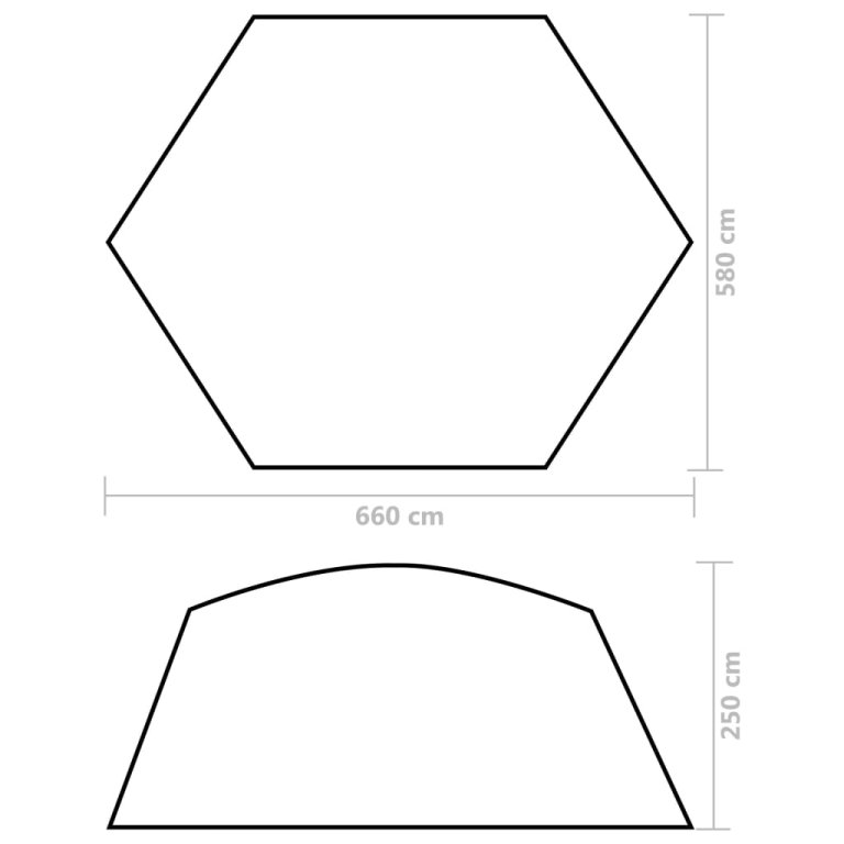 Šator za bazen od tkanine 660 x 580 x 250 cm sivi