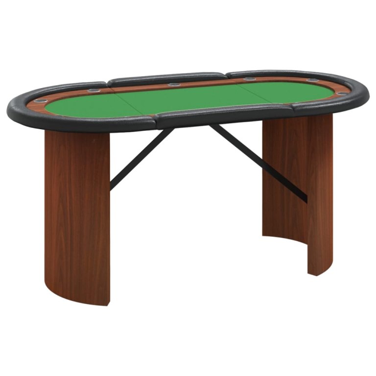 Stol za poker za 10 igrača zeleni 160 x 80 x 75 cm