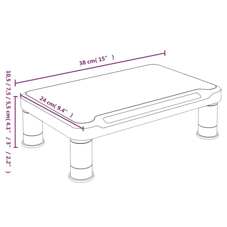 Stalak za monitor crni 38x24x10,5 cm