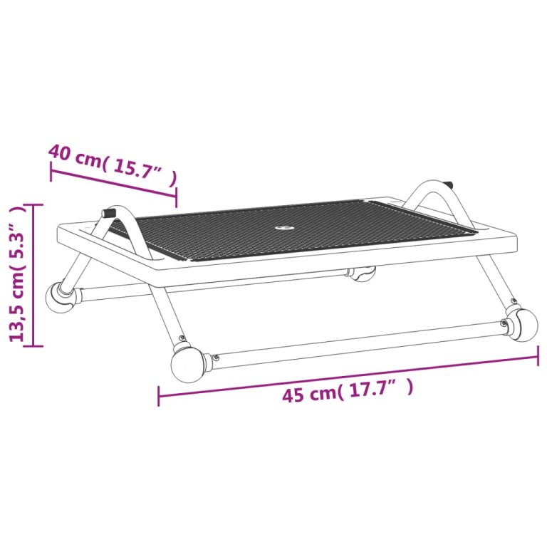 Oslonac za noge crni 45 x 40 x 13,5 cm