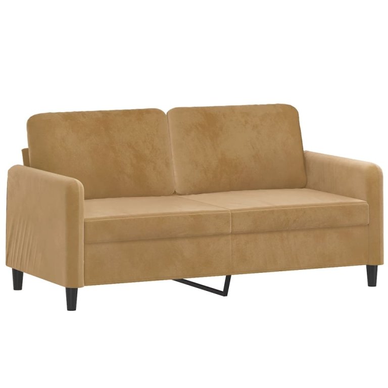 3-dijelni set sofa smeđi baršunasti