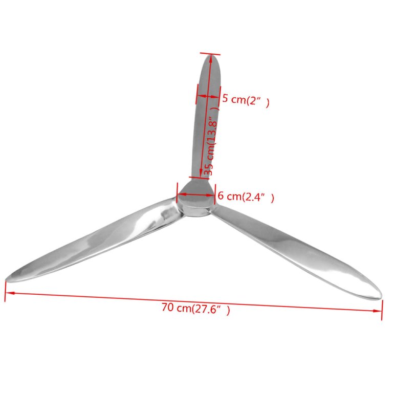 Zidni propeler aluminijski srebrni 70 cm