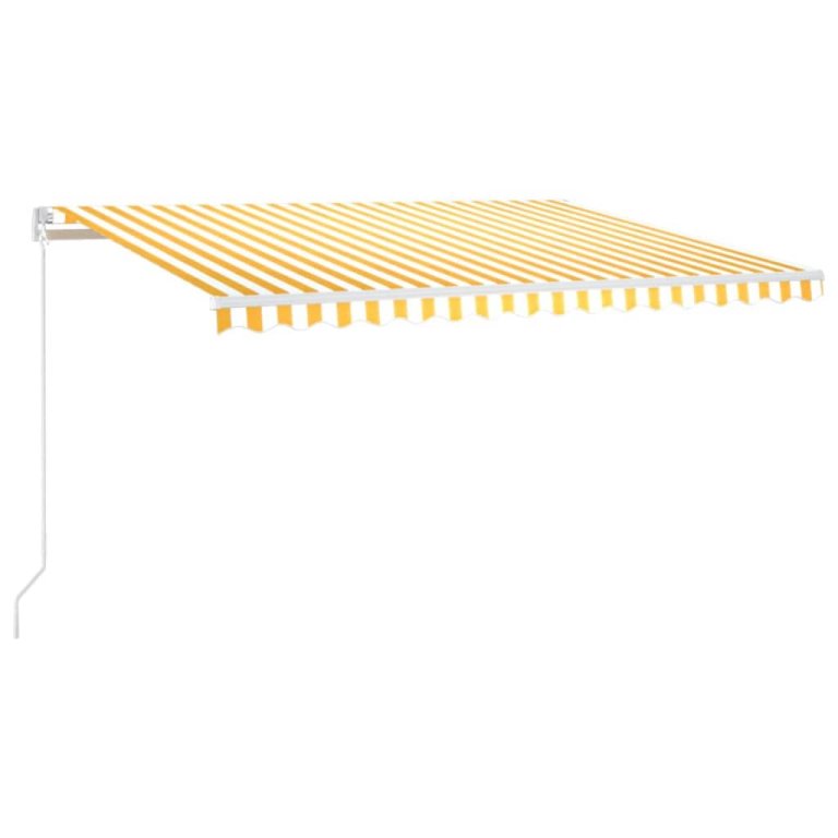 Tenda na ručno uvlačenje s LED svjetlima 400x300 cm žuto-bijela