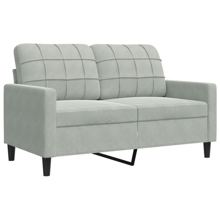 3-dijelni set sofa s jastucima svjetlosivi baršunasti