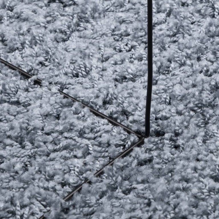 Čupavi tepih PAMPLONA s visokim vlaknima moderni plavi Ø 80 cm