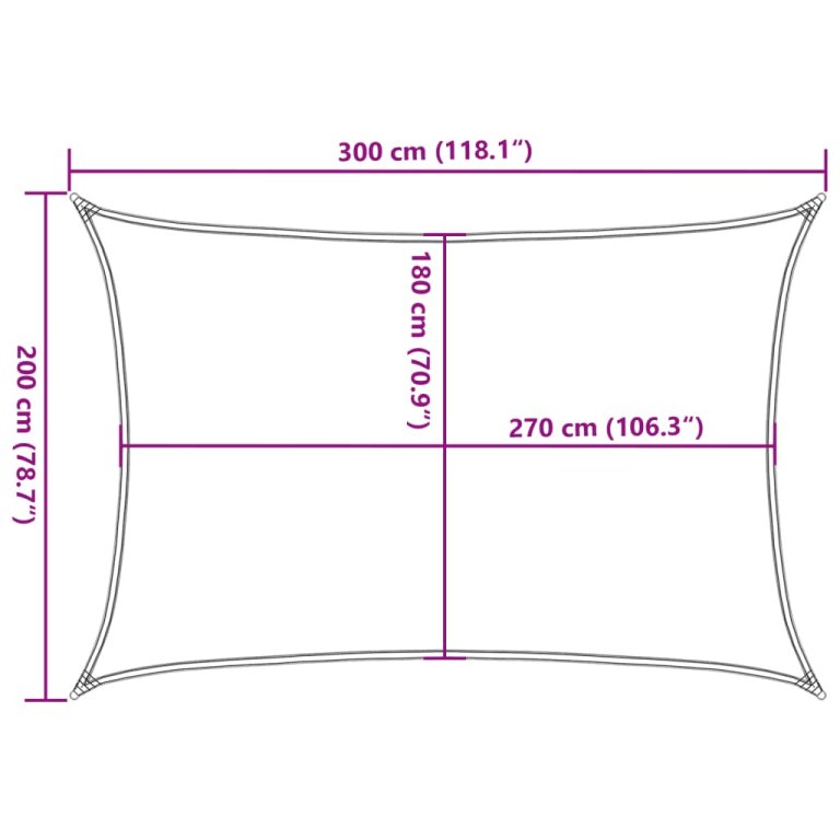 Jedro za zaštitu od sunca 160 g/m² crveno 2 x 3 m HDPE