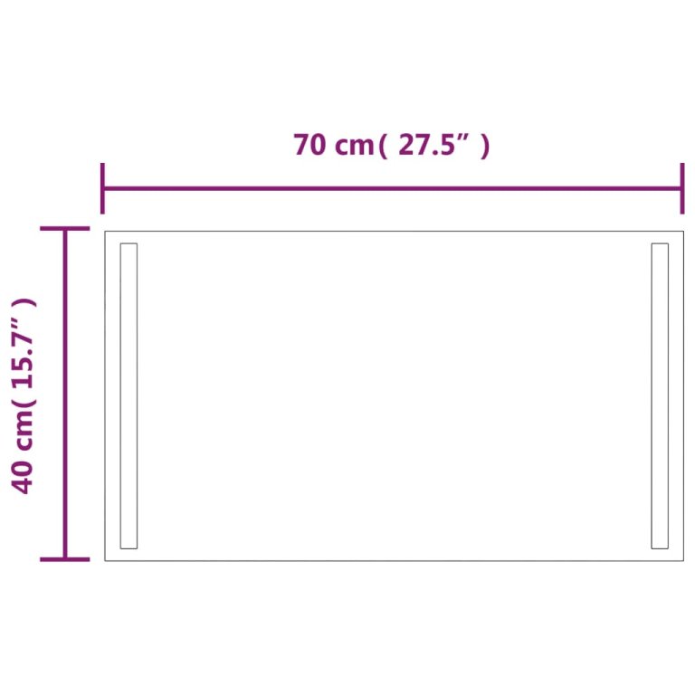 LED kupaonsko ogledalo 40x70 cm