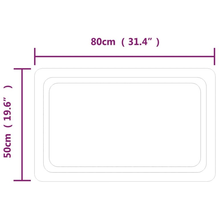 LED kupaonsko ogledalo 50x80 cm