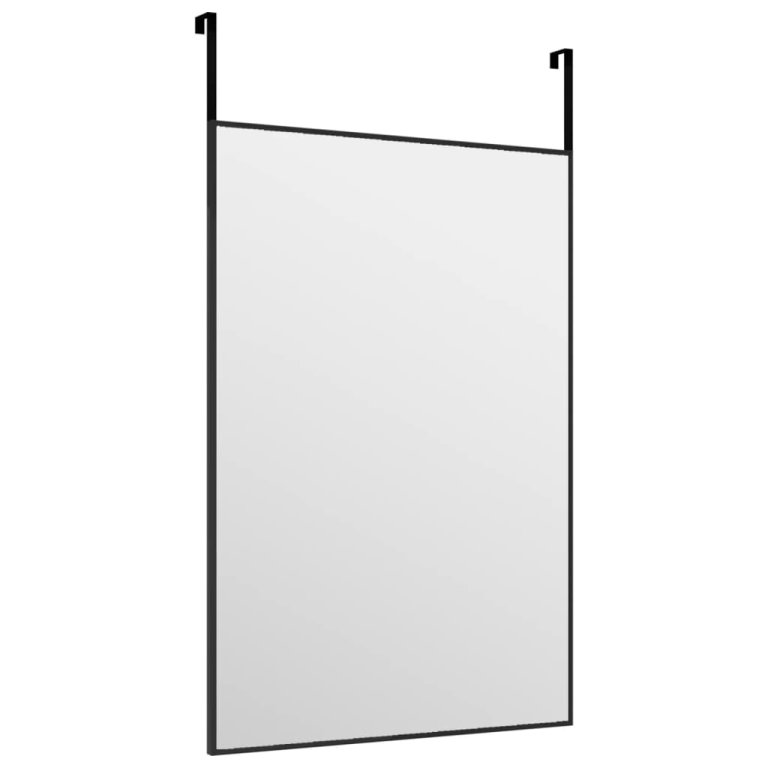 Ogledalo za vrata crno 40 x 60 cm od stakla i aluminija