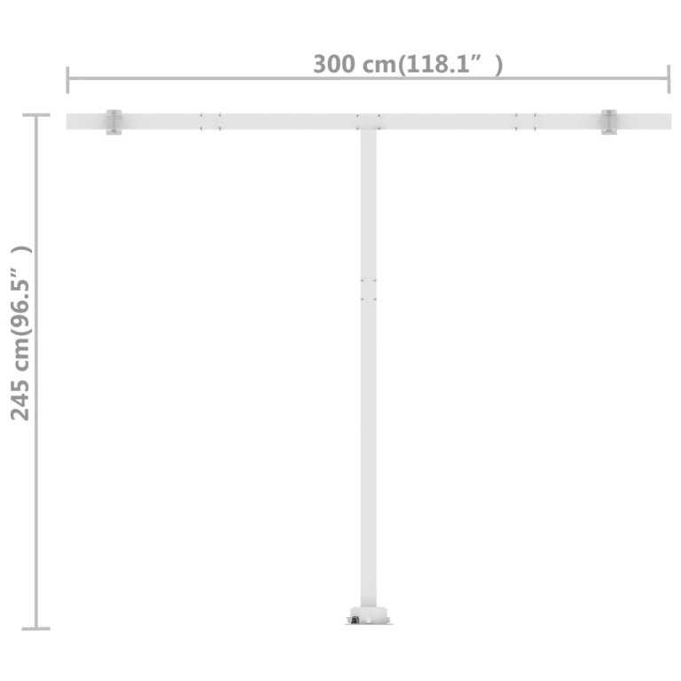 Samostojeća tenda na ručno uvlačenje 300 x 250 cm krem