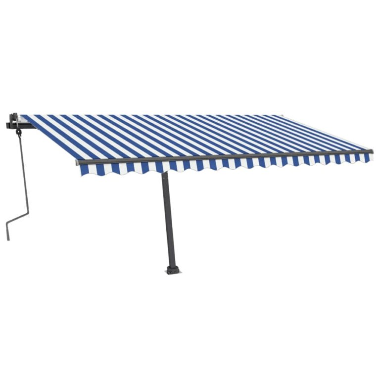 Samostojeća tenda na ručno uvlačenje 450 x 350 cm plavo-bijela