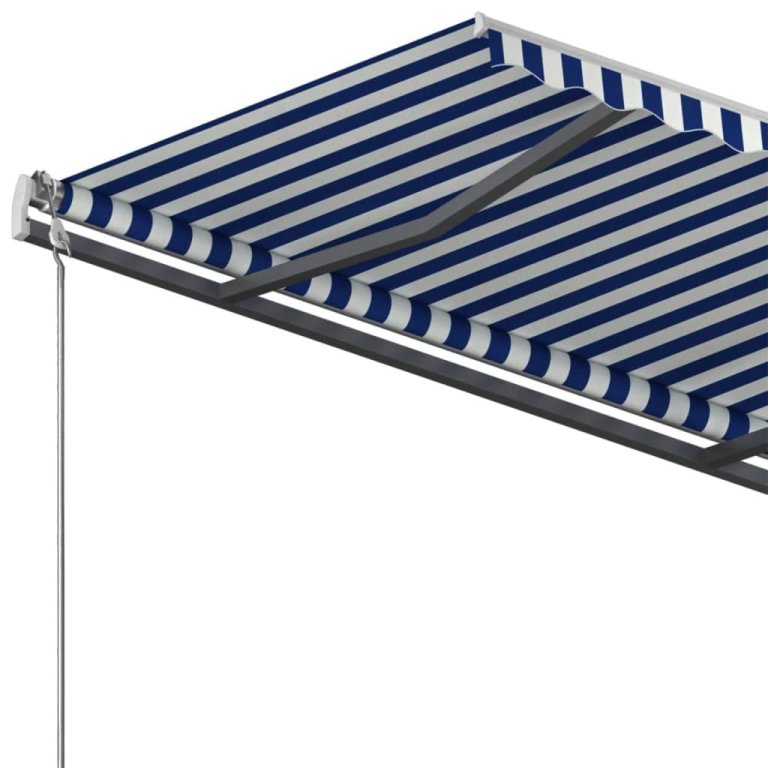 Samostojeća tenda na ručno uvlačenje 450 x 350 cm plavo-bijela