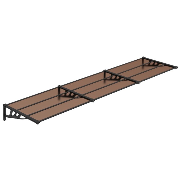 Nadstrešnica za vrata crna 358,5x90 cm polikarbonatna