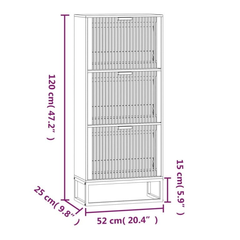 Ormarić za cipele crni 52 x 25 x 120 cm od konstruiranog drva