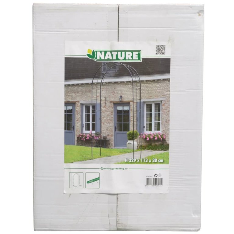 Nature Vrtni luk metalni 229 x 38 x 113 cm crni