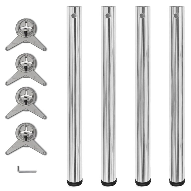 242133 4 Height Adjustable Table Legs Chrome 710 mm