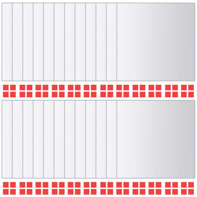 Zrcalne Pločice 24 kom Pravokutne Staklene