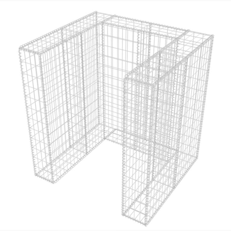 Gabionska ograda za kantu za otpad od čelika 110 x 100 x 120 cm