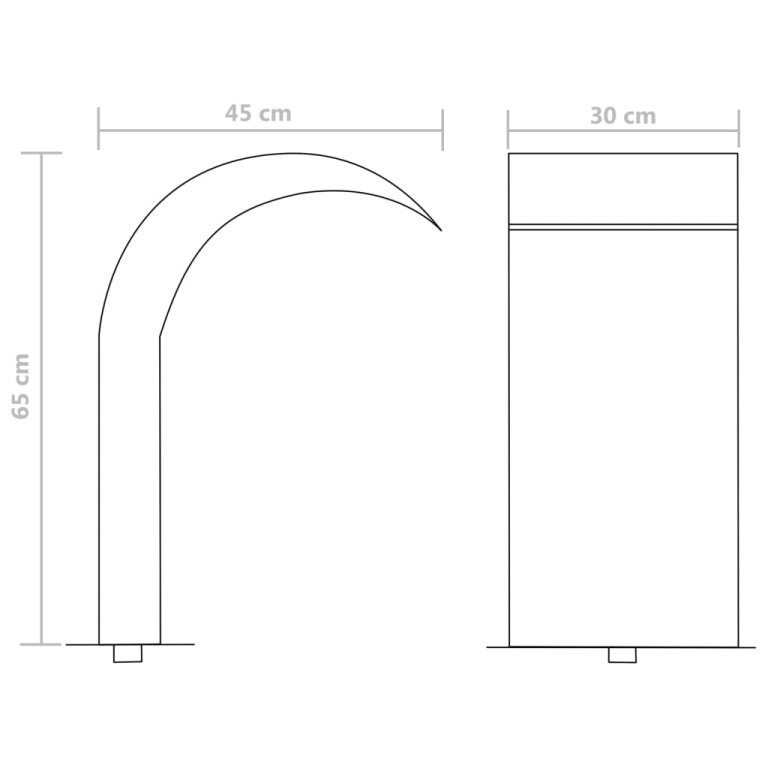 Fontana za bazen od nehrđajućeg čelika 45 x 30 x 65 cm srebrna