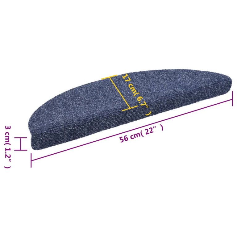 Samoljepljivi Otirač za Stepenice 15 kom Igličasti 56x17x3 cm Plavi