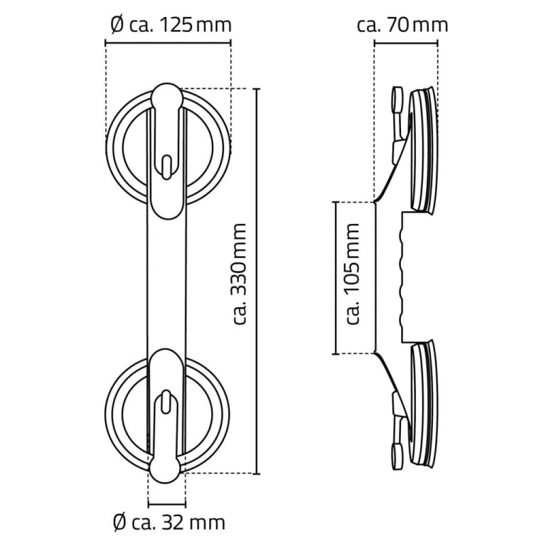 RIDDER usisni rukohvat 12,5 cm 100 kg A0150201