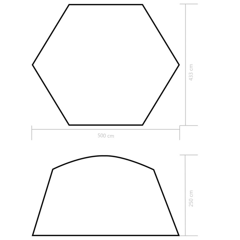 Šator za bazen od tkanine 500 x 433 x 250 cm plavi