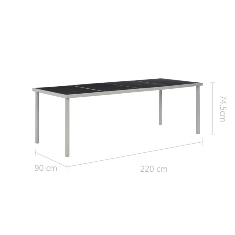 Vrtni stol crni 220 x 90 x 74,5 cm čelični