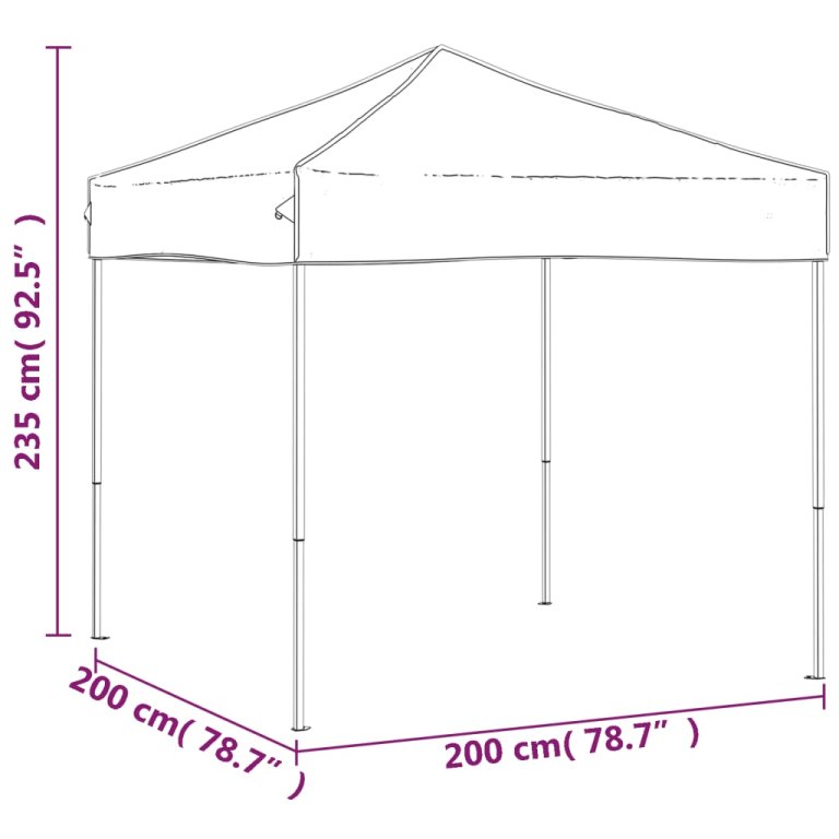 Sklopivi šator za zabave 2 x 2 m antracit