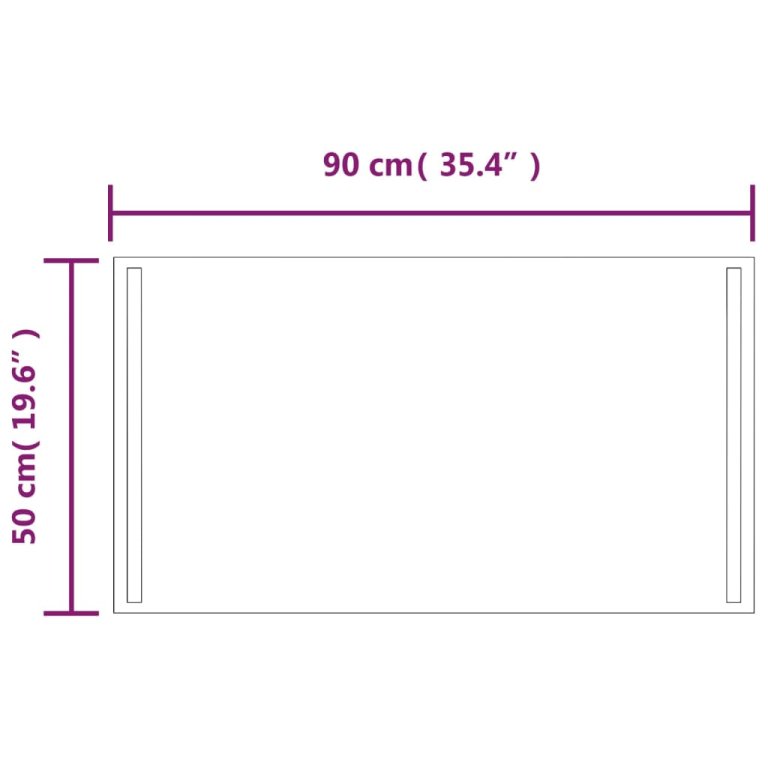 LED kupaonsko ogledalo 90x50 cm