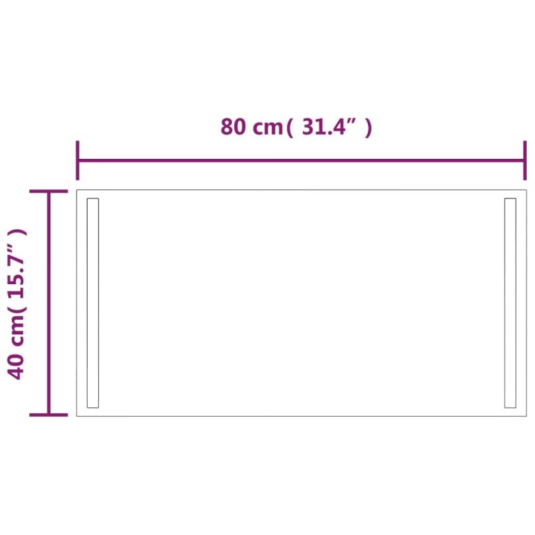 LED kupaonsko ogledalo 80x40 cm