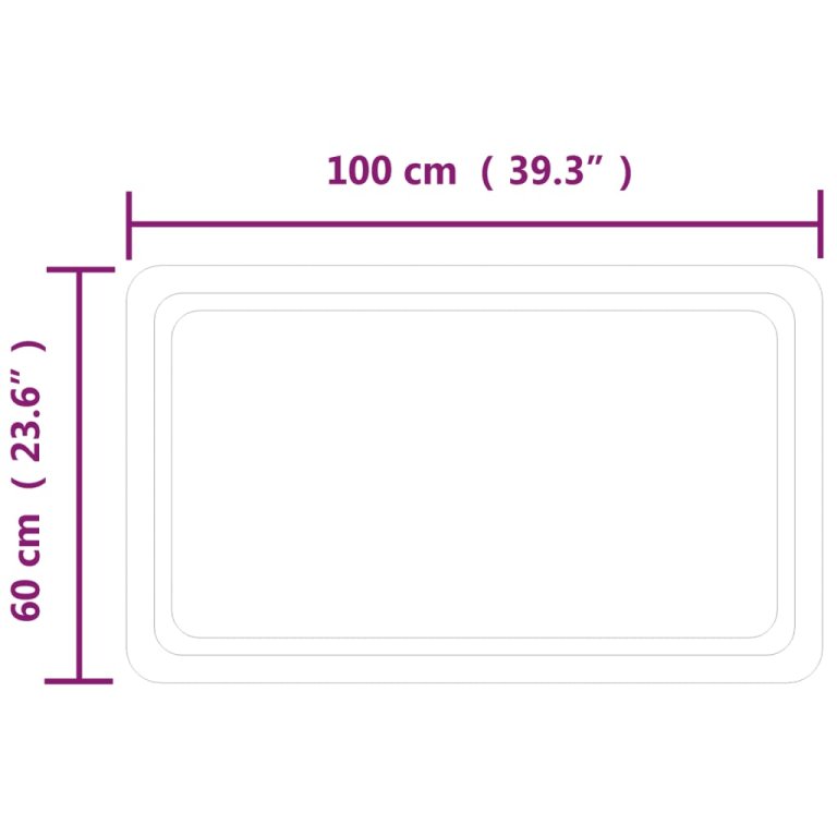 LED kupaonsko ogledalo 100x60 cm