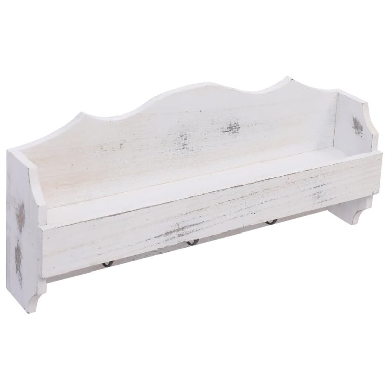 284231  Wall Mounted Coat Rack White 50x10x23 cm Wood